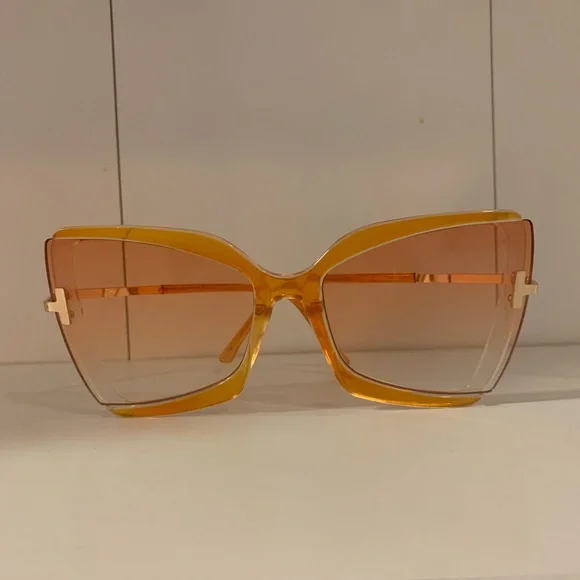 Oversized Orange Yellow and Gold Fashion Sunglasses!! - Picture 10 of 16